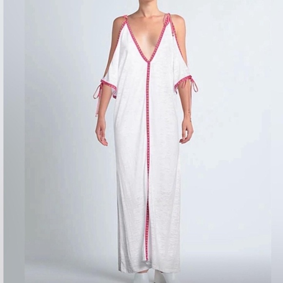 Pitusa Dresses & Skirts - One Size Pitusa Evil Eye Beaded Embroidered Maxi Dress